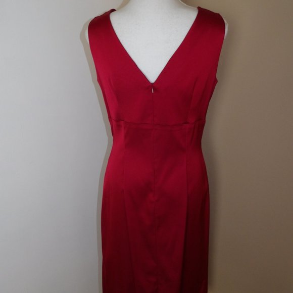 Donna Ricco New York Maroon Satin Party Dress / Size 10 - Picture 13 of 16